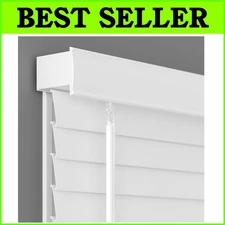 27"x64" Cordless Faux Wood Blinds - White Room Darkening Shades for Homes