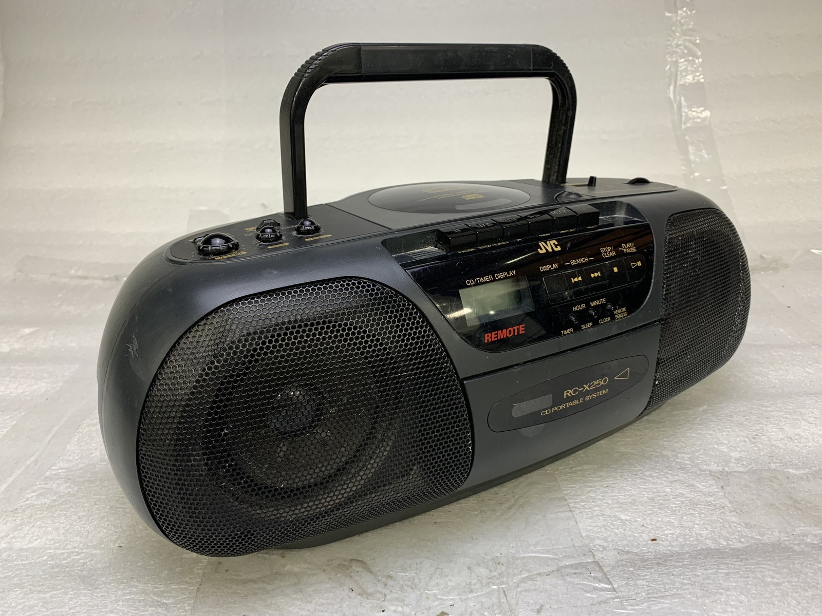 JVC RC-X250 Portable AM/FM/CD/Cassette Boombox TESTED WORKS GOOD