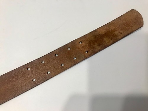 Ceinture homme vintage American Eagle cuir double œillet année 2000 taille 32 - Photo 8/13