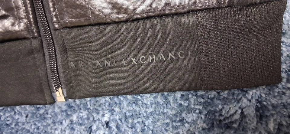 Men's Black Armani Exchange Padded Bomber Jacket Size XS - Image 4 of 4