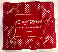 Vintage OshKosh B'Gosh Made USA Union Red Cotton Bandana Handkerchief 21"x19"