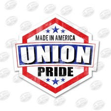 Made in America Union Pride Hard Hat Sticker / UBEW-Union Pride