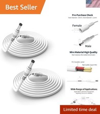 2 Pack 3.3FT 1M DC Power Extension Cable 5.5 mm x 2.1 mm 5521 Male to Female ...