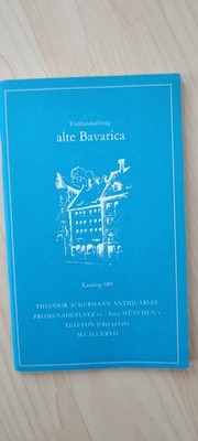 Rare 1977 Bavarica Antiquarian Book Catalog Theodor Ackermann Munich Germany