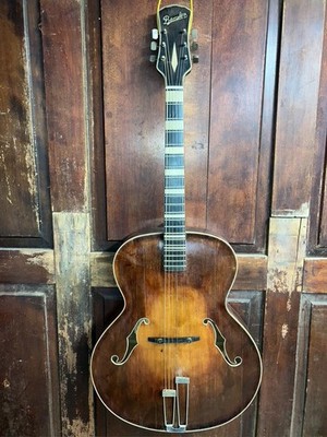 Yngve Barslev F Hole Carved Arch Top Danish Jazz Street Guitar 1944 Denmark