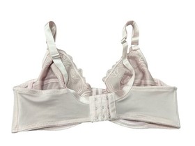 Triumph 36C Pink Lace Underwire Bra Embroidered Floral Adjustable Straps Retro