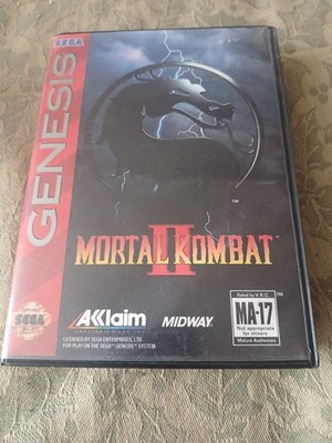 Mortal Kombat 2 By Aklaim Sega Genesis Case, Game and Manual , Authenic Read