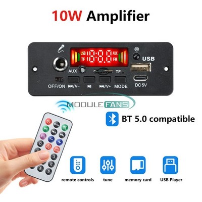 DC 3.7-5V Digital Audio Bluetooth Amplifier Board 5W+5W MP3 Decoder Board