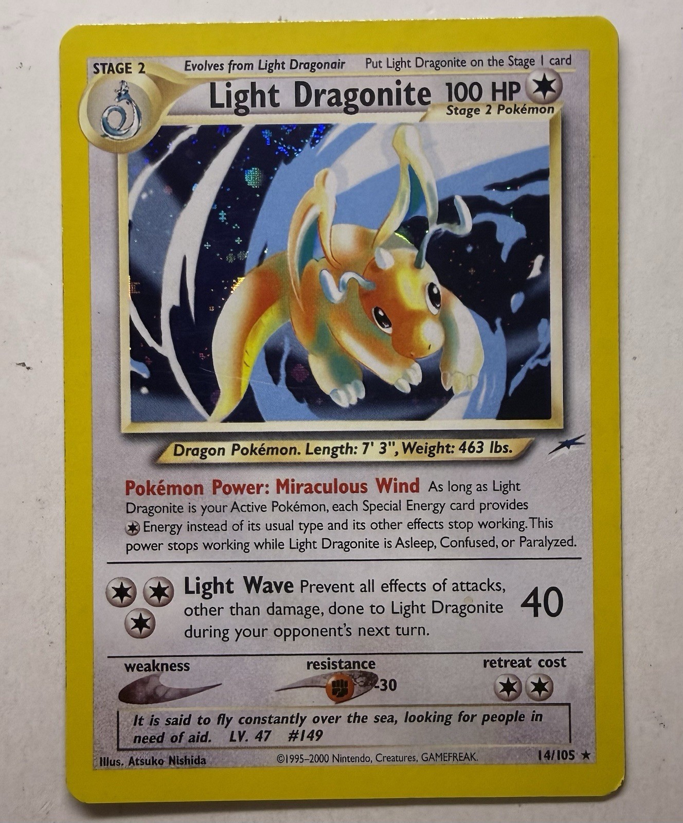 Light Dragonite 14/105 Rare Neo Destiny Holo Unlimited Pokemon TCG LP