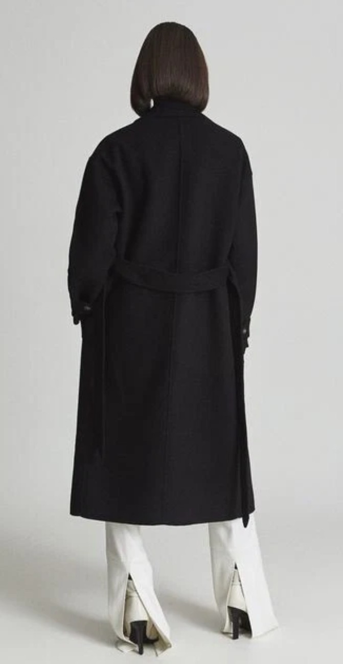NWT Reiss Olive Wool Blend Oversized Overcoat In Black Sz US 10/ UK 14 $620 image 3