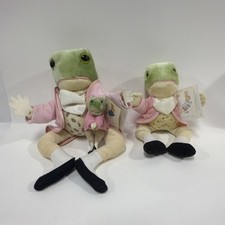 Lot Vintage Eden Beatrix Potter Plush Frog Mr Jeremy Fisher Plus Clip On
