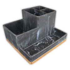 Bathroom Countertop Organizer with Tray, Large Size Toothbrush Holder Organiz...