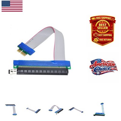 Universal PCI-E 1x to 16x Riser Card Adapter   20cm Flexible Extension Cable