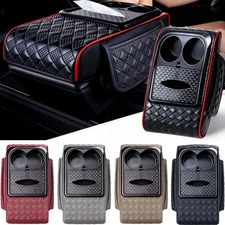 Luxury Leather Car Armrest Pad Cover Center Console Box Cushion Protector Mat