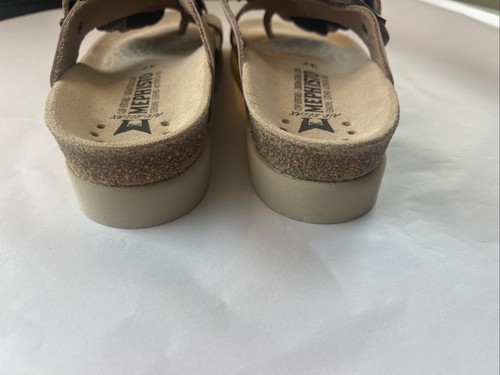 Mephisto Helen Taupe Leather Flower Slide Sandal~Size 37~7~NWOB~$185 - Picture 11 of 13