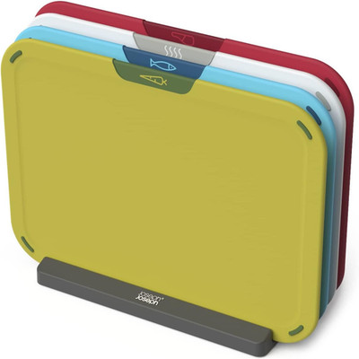 Joseph Joseph Duo Icon 4-Teiliges, Farbcodiertes Schneidebrett-Set Mit Aufbewahr