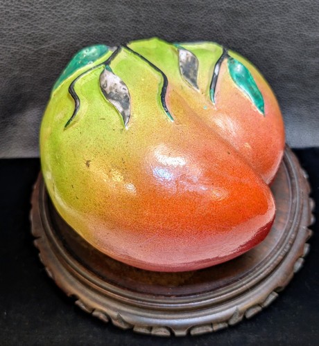 Peach Form Altar Fruit Box 19th Century Famille Rose Large - Picture 6 of 24