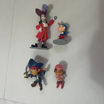 Lot of 4 Jake and the Neverland Pirates & Captain Hook PVC Cake Toppers READ