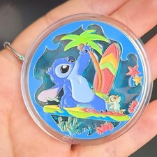 Hong Kong Disneyland Lilo & Stitch Surfing Collectible Coin with Beach Scene