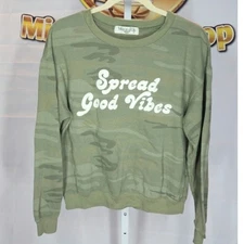WoundUp Green Camo "Spread Good Vibes" Sweatshirt - Size Medium