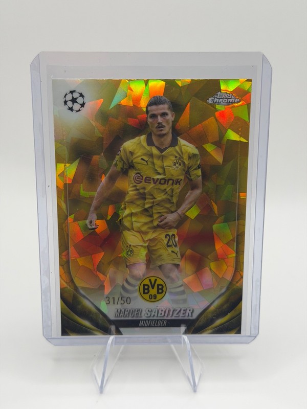 23-24 Topps Chrome UEFA Club Competitions Marcel Sabitzer Gold 31/50 #80