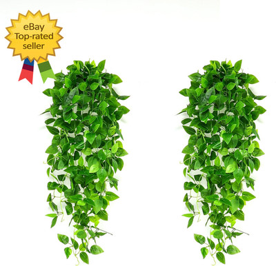 2 Pcs Fake Hanging Plants Artificial Pothos Vines Indoor Outdoor Home Decor