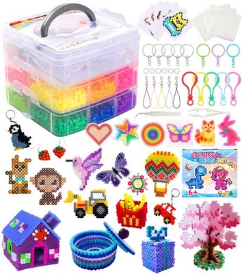 Ophy Sicherungsperlen Set | 15000 Stück 5 mm Sicherungsperlen in 20 Farben Eisenperlen Set mit 16