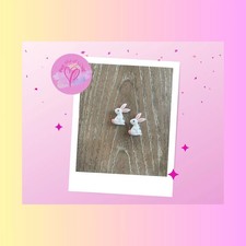 White Bunny Stud Earrings