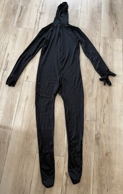 ZENTAI SUIT - FULL BODY COSTUME - BLACK ZIPPERED STRETCH SUIT large