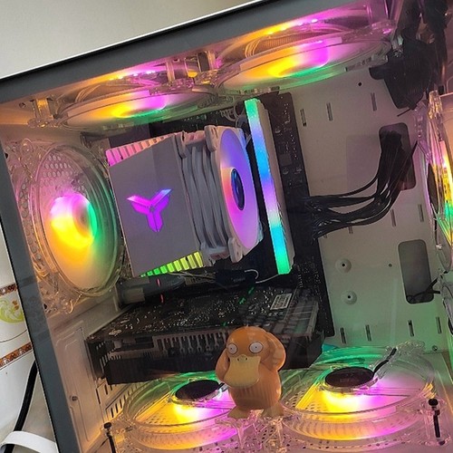 120mm Transparent Crystal RGB Computer Case Cooling Fans Gaming PC Tower Cooler - Afbeelding 12 van 12