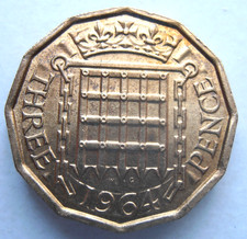 1964 THREEPENCE NEAR UNCIRCULATED