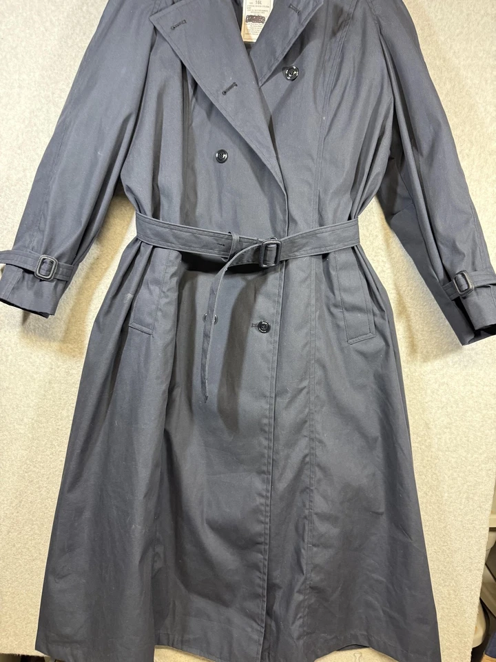 Gabardina para todo clima de la Fuerza Aérea de los Estados Unidos 16L azul marino con cinturón forro extraíble Foto 4 de 4