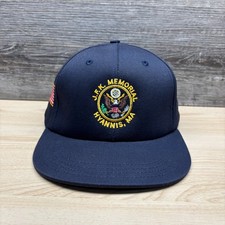 Vintage JFK Memorial Hyannis MA Hat Cap Snap Back Blue Kennedy Cape Cod USA Made