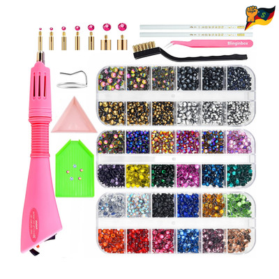 Hotfix Applikator Set 3 Boxen Rhinestone Edelsteine Kleidung Schuhe