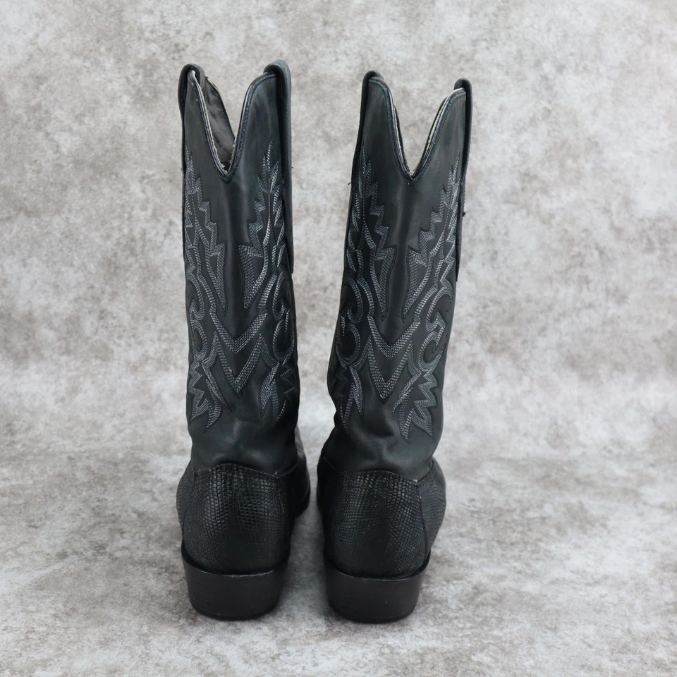 Los Altos ящерица ботинки из черной кожи Дубай носок квадратный мужской размер 10,5 D - Изображение 3 из 4