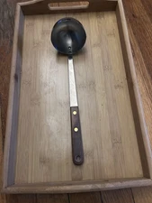 Vintage Robinson Knife Co Soup Ladle Stainless Wood Handle Made in USA 11”