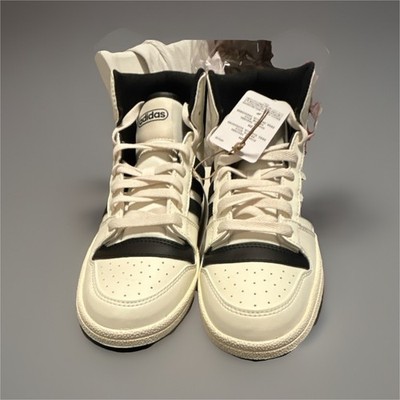 adidas Break Start Mid High Top Sneakers White Black Lace Up Rubber Sole