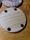 Coasters Set Of 6 Round Geometric Design  Wood Coasters — photo 3