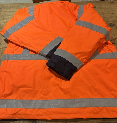 Bisley 5‑in‑1 Taped Rain Jacket – Hi‑Vis Orange/Navy – Size 6XL – New image 8