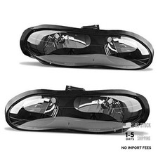 Headlight Assembly Compatible with 1998-2002 Chevy Black Fit 98-02 Camaro