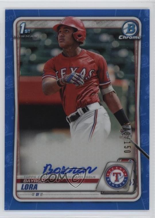 2020 Bowman Chrome Prospects Blue Refractor /150 Bayron Lora #CPA-BL Auto 12i0