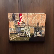 H Hargrove 12x16 Canvas Coca Cola Barn Painting Ladder Summertime