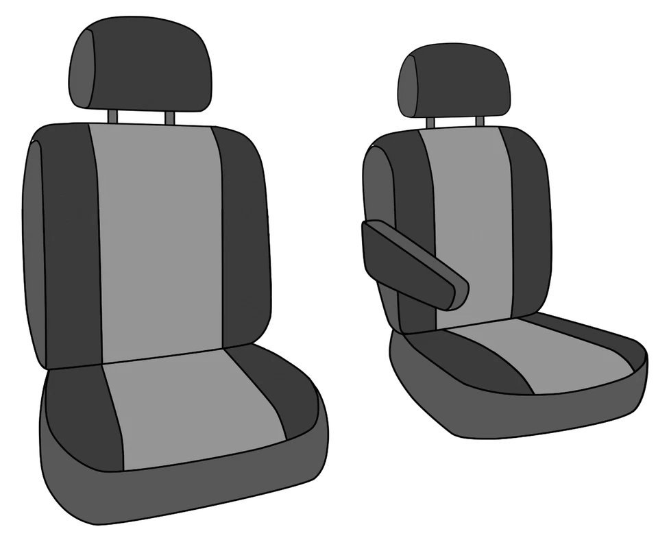 CalTrend Car Seat Covers Fit Ford Transit-250|Transit-150 2015-2024 Light Grey - Image 4 of 4