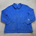 French Jacket Adult Extra Large Blue VTG Chore Canvas Workwear Utility Men