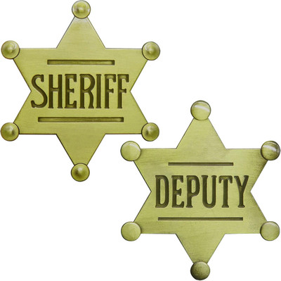 1 Stück Sheriff Abzeichen und 1 Stück Deputy Sheriff Metall Brosche Anstecker Pin Western