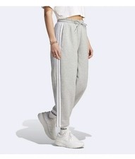 New Women Adidas 3 Stripes Open Hem Fleece Pants Size L