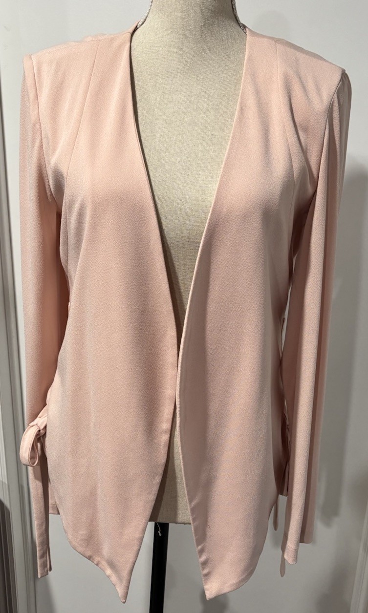 BCBGeneration Peach Open Front Colarless Blazer J… - image 3