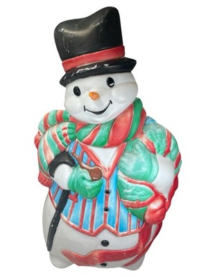 VTG Blow Mold 43  Santa's Best - Frosty the Snowman w/Cane Pipe Scarf Christmas