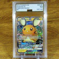 Pokemon Unbroken Bonds Dedenne GX 57/214 AGS Gem-MT 10 Holo Rare 2019 on eBay
