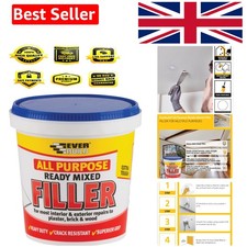 Versatile 600g White Ready Mixed Filler by Everbuild - Interior and Exterior Use